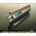 Rev Tec Evo Plain titanium Oval with twin outlet for CB400